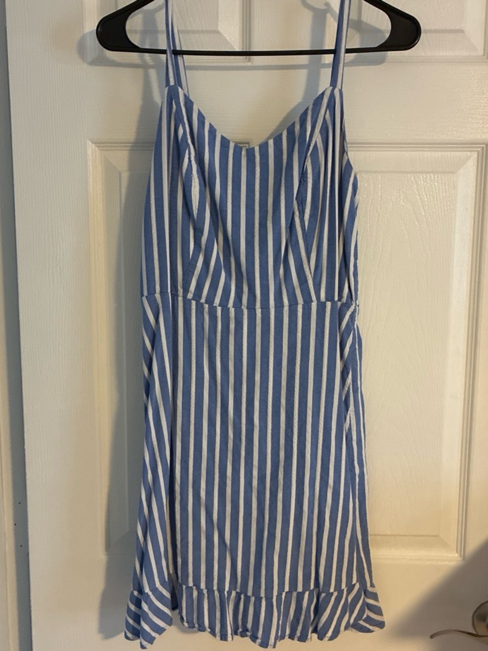 Old Navy Blue and White Striped Spaghetti Strap Mini Dress